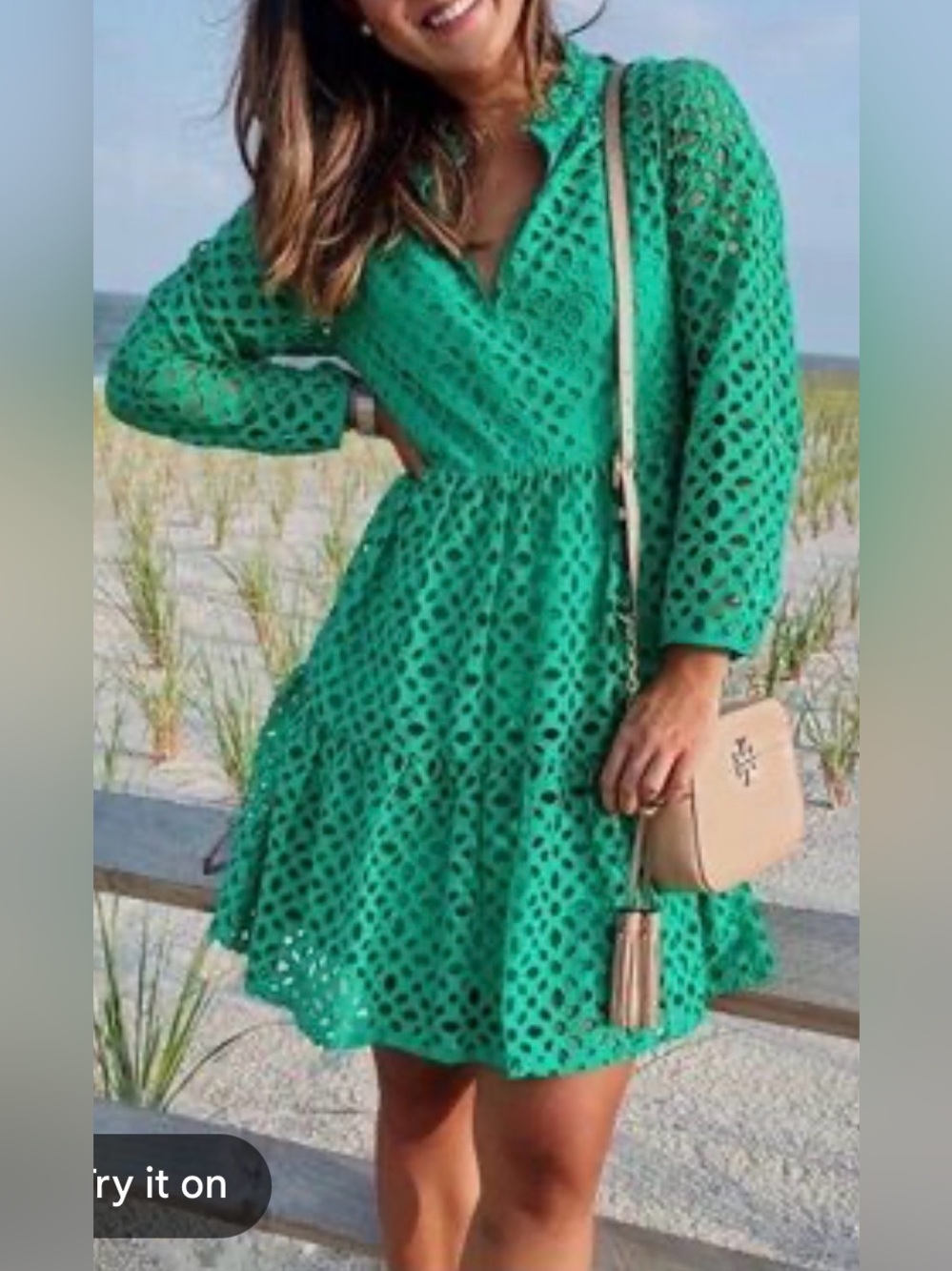 J. Crew Factory Eyelet Midi Dress Green Women's Size XL